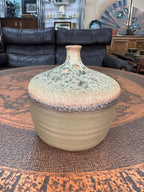 Mid Century Studio Pottery Lava Glaze Weed Pot Vase