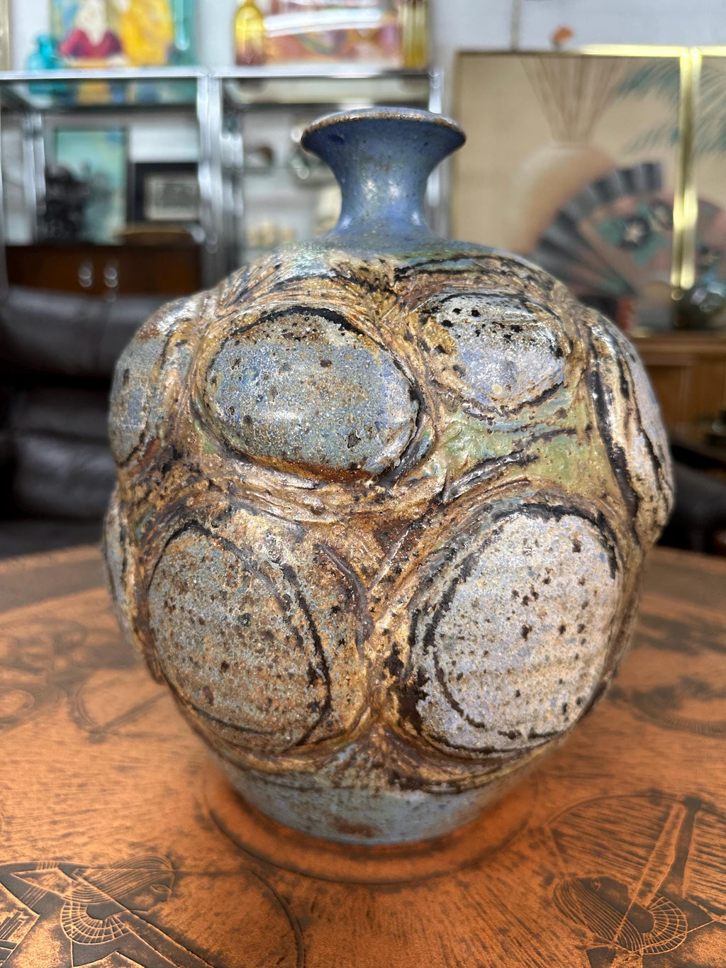 Mid Century California Studio Pottery Vase Weed Pot by Don Jennings