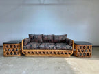 Mid Century Danny Ho Fong for Tropi-Cal Basket Weave Rattan Sofa