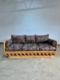 Mid Century Danny Ho Fong for Tropi-Cal Basket Weave Rattan Sofa