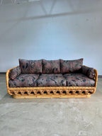 Mid Century Danny Ho Fong for Tropi-Cal Basket Weave Rattan Sofa