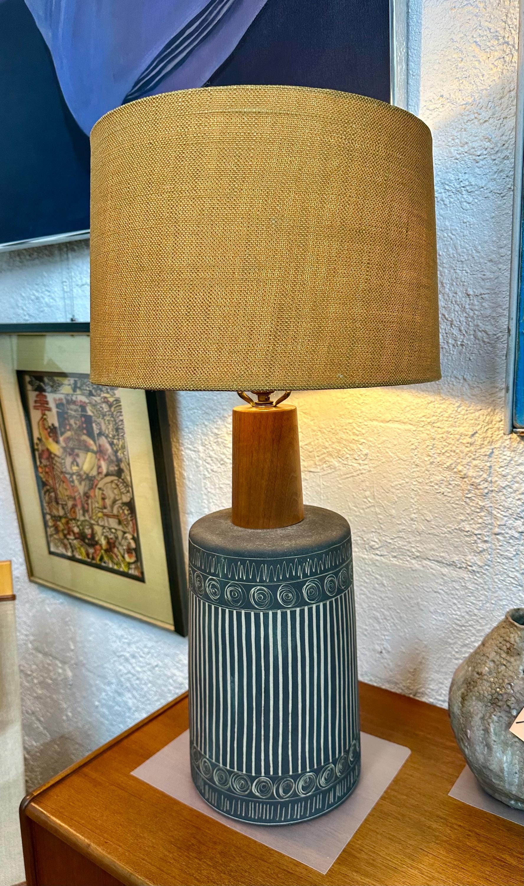 Mid Century Black Gordon and Jane Martz Marshall Studios Ceramic Lamp
