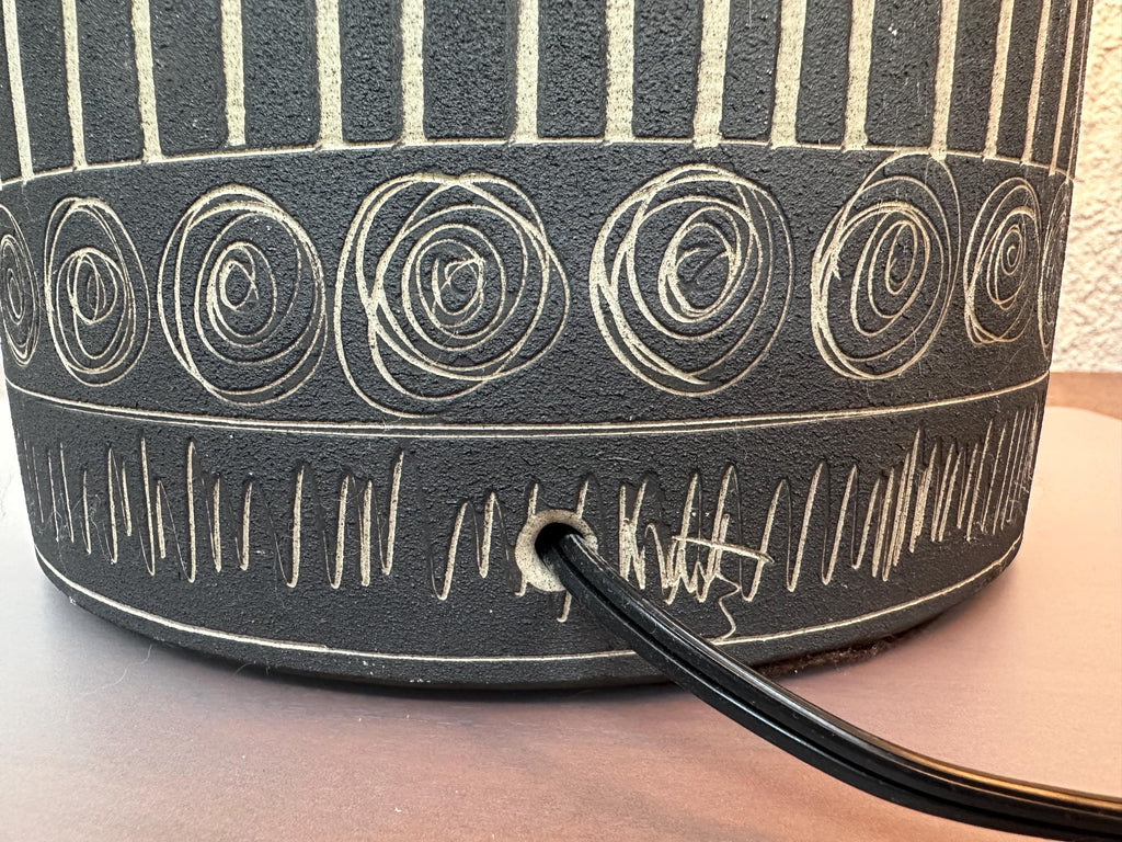 Mid Century Black Gordon and Jane Martz Marshall Studios Ceramic Lamp