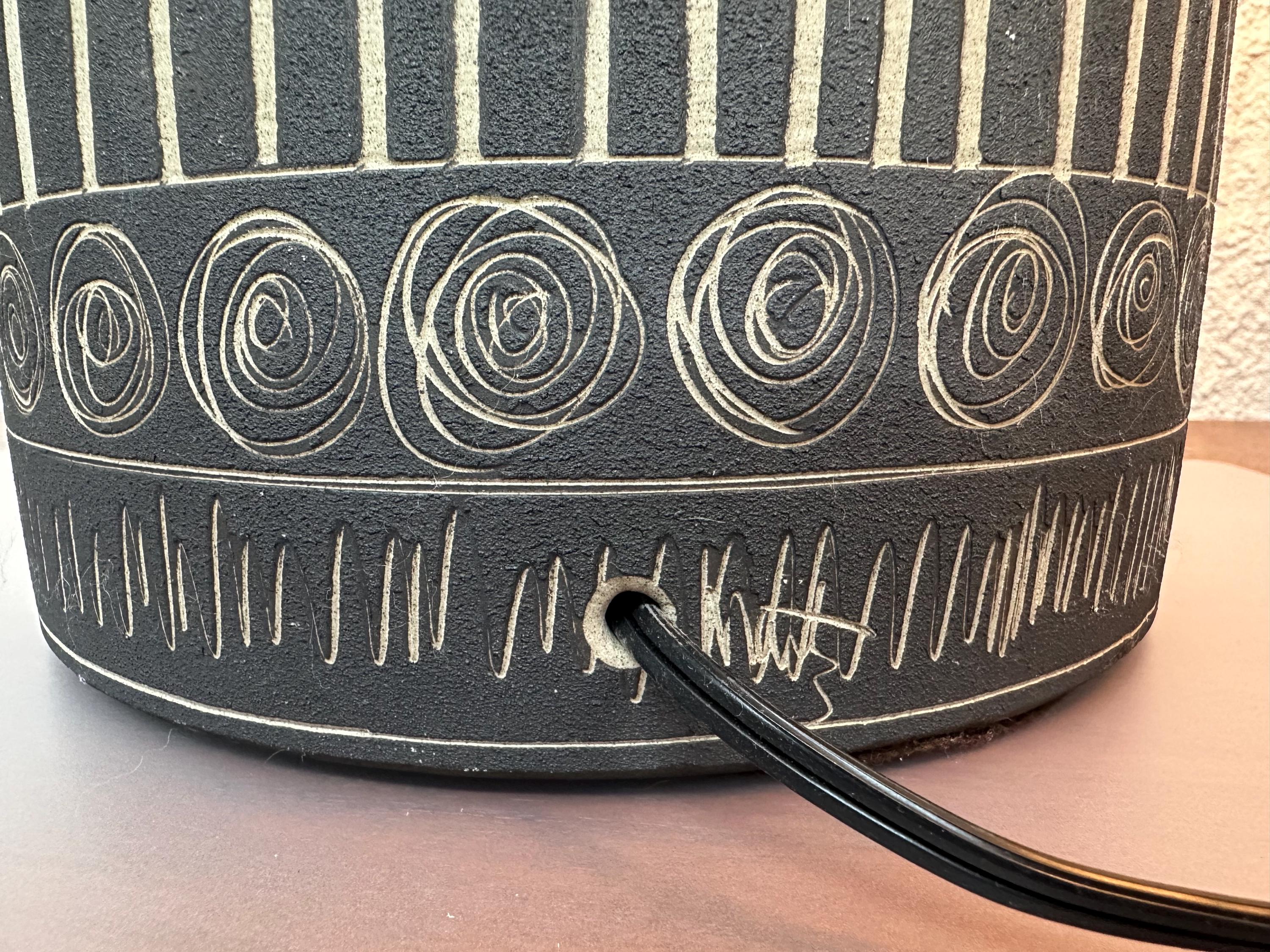 Mid Century Black Gordon and Jane Martz Marshall Studios Ceramic Lamp