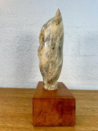 Mid Century Modern Hand Carved Carrara Marble Owl Sculpture