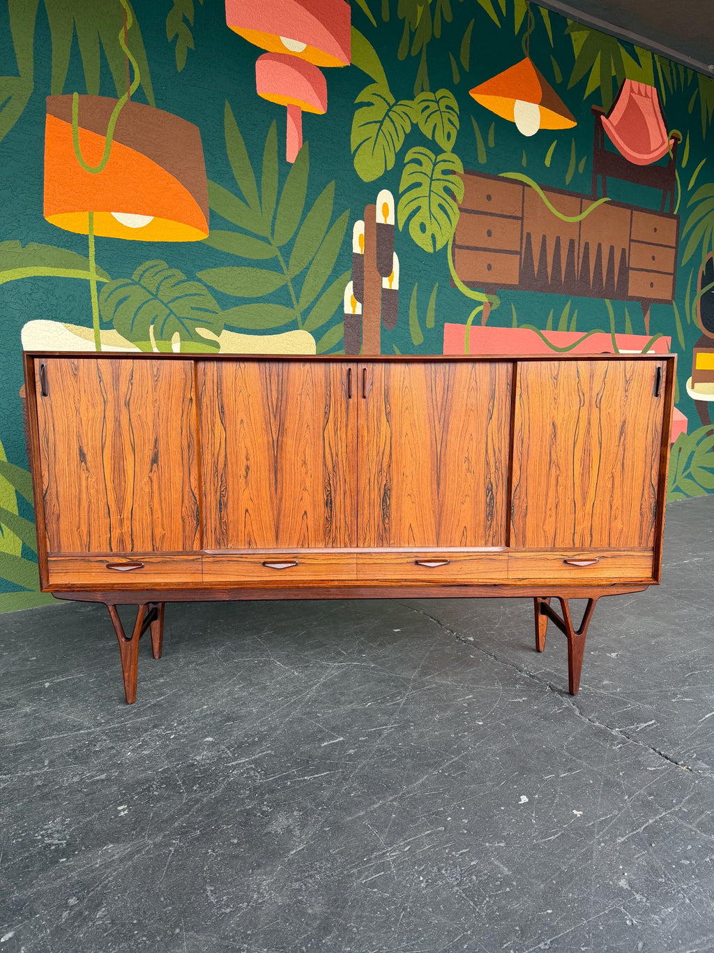 Mid Century Modern Danish Rosewood Sideboard Cabinet