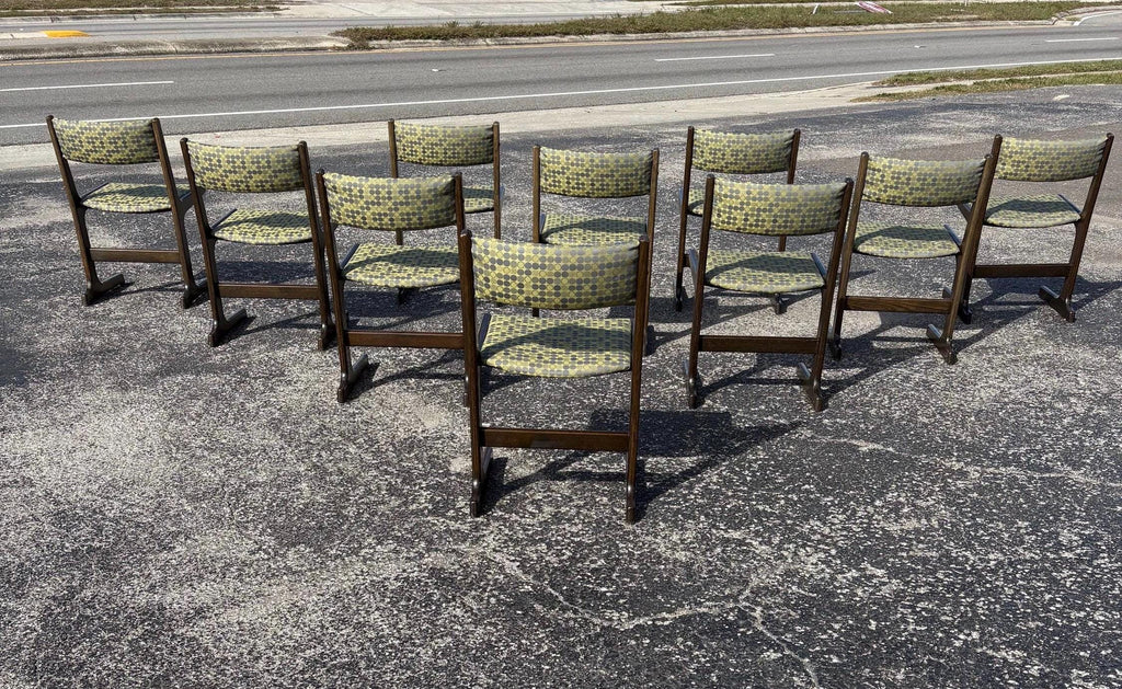Mid Century Danish Modern Farstrup Cantilevered Dining Chairs, Set of 10