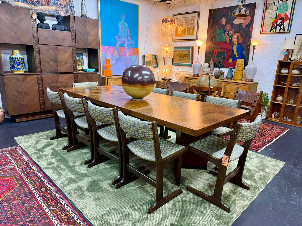 Mid Century Danish Modern Farstrup Cantilevered Dining Chairs, Set of 10