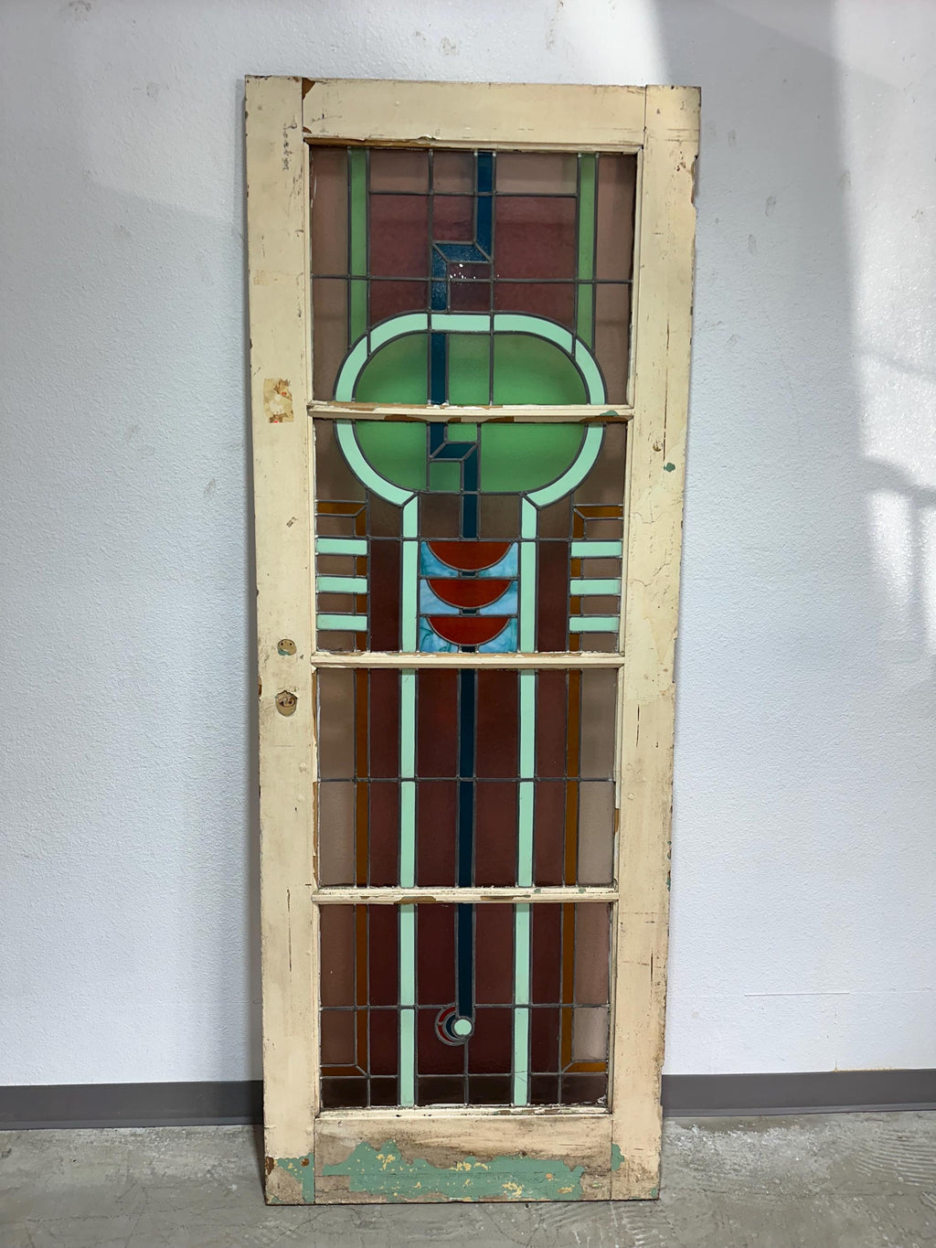 Antique Art Deco Stained Glass Door