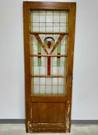 Antique Arts and Crafts Stained Glass Door