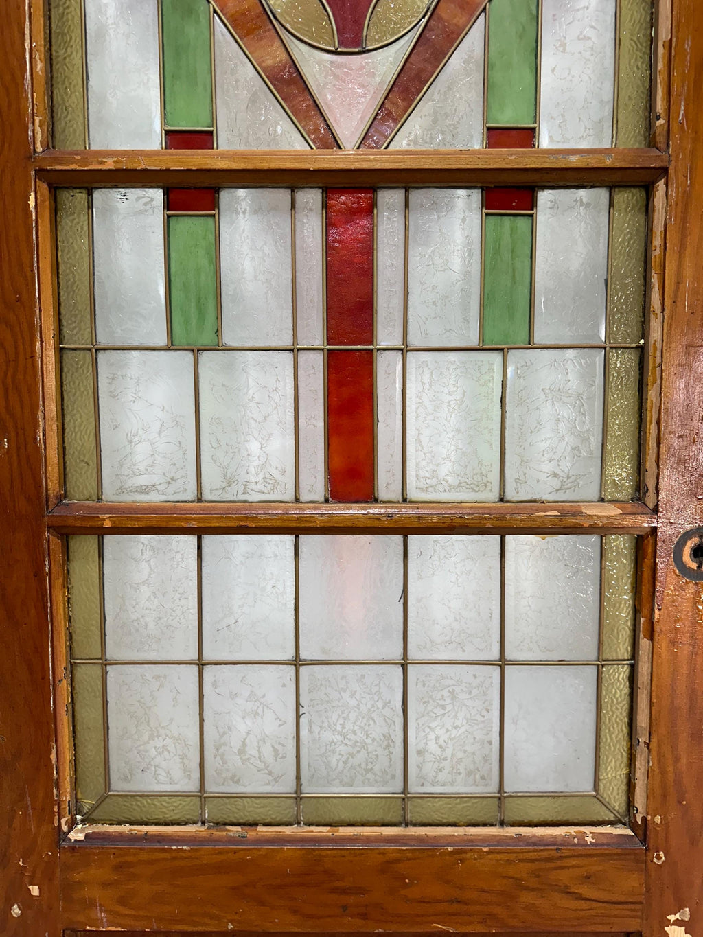 Antique Arts and Crafts Stained Glass Door