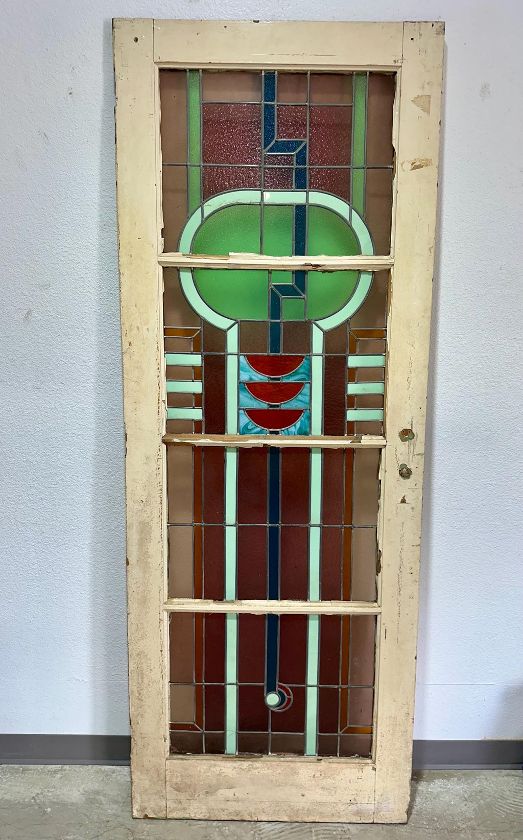 Antique Art Deco Stained Glass Door