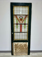Antique Arts and Crafts Stained Glass Door