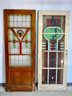 Antique Arts and Crafts Stained Glass Door