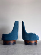 Restored Mid Century Adrian Pearsall Strictly Spanish Swivel Club Chair Pair