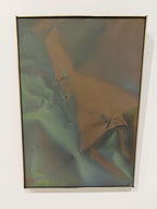 Mid Century Original Abstract Oil Painting, Trompe l'oeil Fabric, by Robert Appel