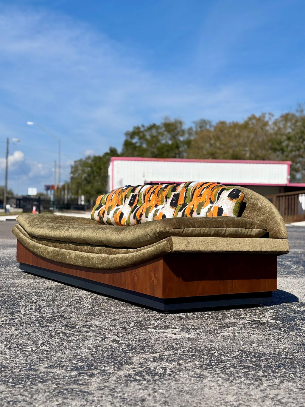 Mid Century Modern Adrian Pearsall Platform Gondola Sofa, Fully Restored