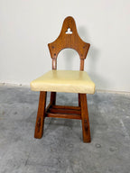 Brutalist Oak Arts and Crafts Antique Hall Chair in Manner of Charles Limbert