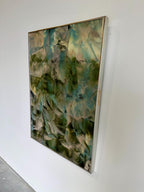 Mid Century Original Abstract Oil Painting, Trompe l'oeil Crumpled Paper, by Robert Appel