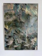 Mid Century Original Abstract Oil Painting, Trompe l'oeil Crumpled Paper, by Robert Appel