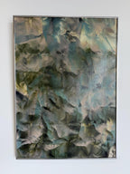 Mid Century Original Abstract Oil Painting, Trompe l'oeil Crumpled Paper, by Robert Appel