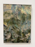 Mid Century Original Abstract Oil Painting, Trompe l'oeil Crumpled Paper, by Robert Appel