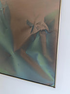 Mid Century Original Abstract Oil Painting, Trompe l'oeil Fabric, by Robert Appel
