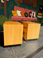 Vintage Henredon Scene Two Burlwood Nightstand Pair
