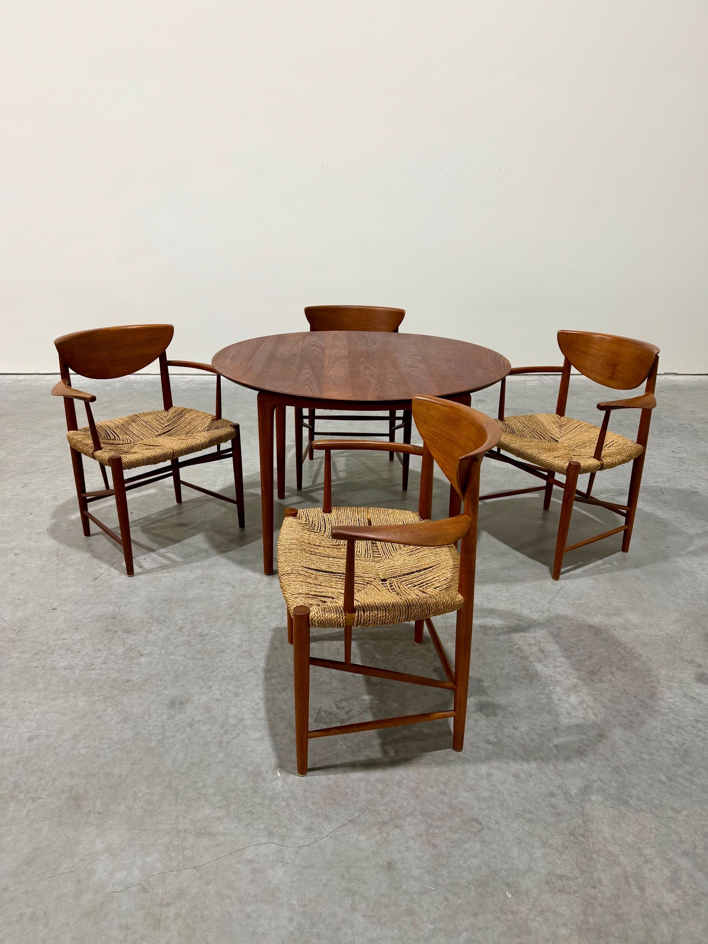 Danish Teak Dining Set by Peter Hvidt and Orla Molgaard Nielsen for Soborg Mobelfabrik