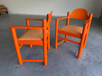Pair of Vintage Orange Hank Lowenstein Padova Armchairs