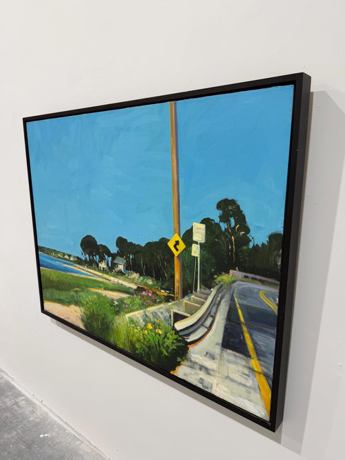 Vintage Original Oil Painting on Canvas, Landscape Road Scene attrb to Robert Dash