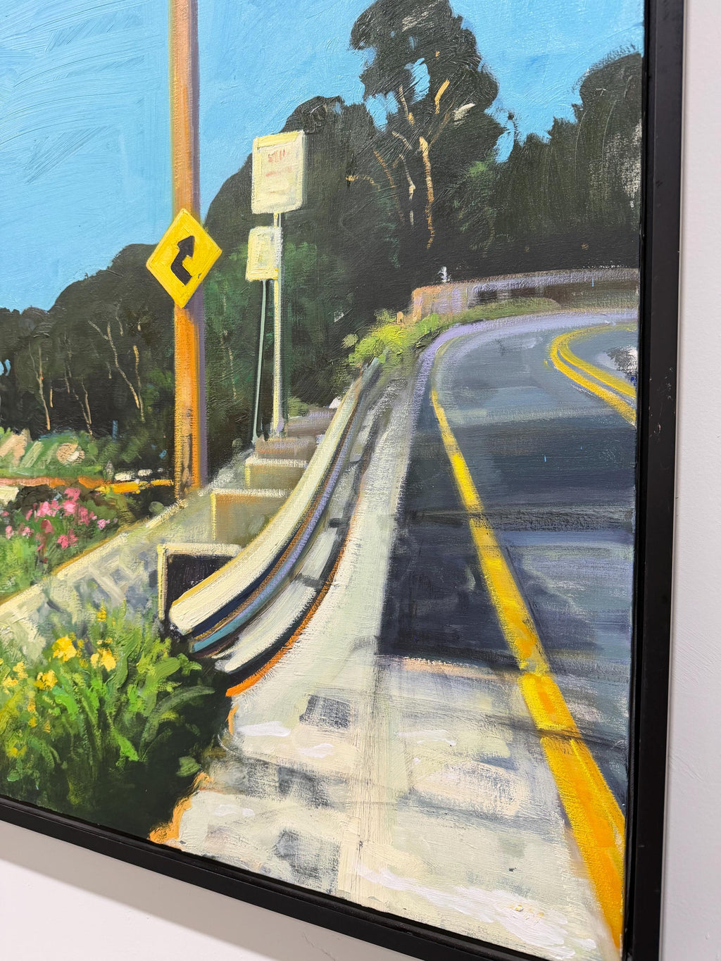 Vintage Original Oil Painting on Canvas, Landscape Road Scene attrb to Robert Dash