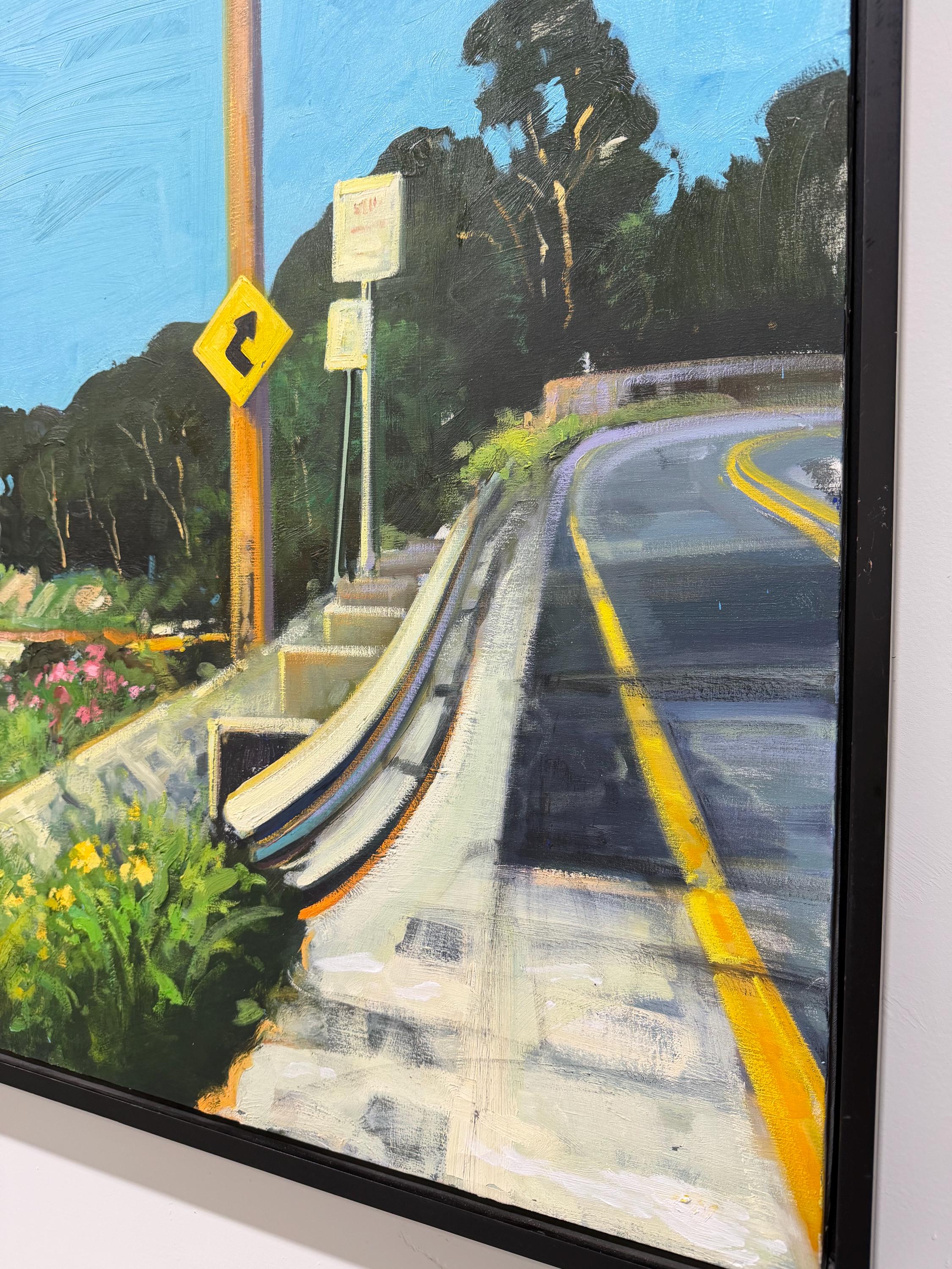 Vintage Original Oil Painting on Canvas, Landscape Road Scene attrb to Robert Dash