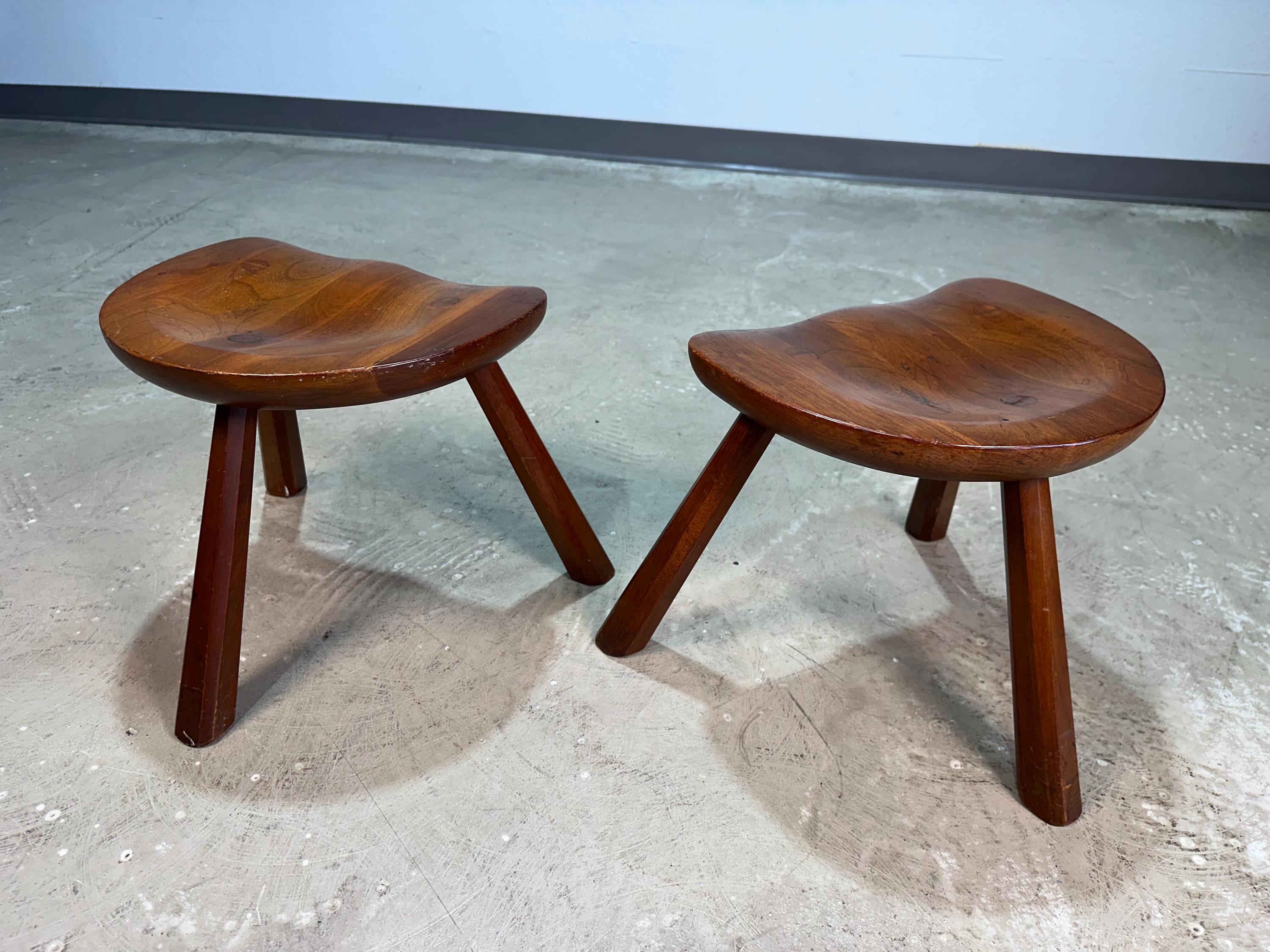 Vintage Brutalist Colonial 3 Leg Milking Stool