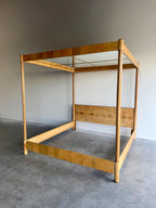Vintage Henredon Scene Two Burlwood King Canopy Bed