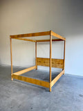 Vintage Henredon Scene Two Burlwood King Canopy Bed