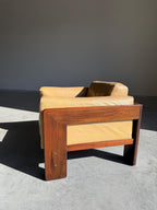 Rosewood and Leather Bastiano Lounge Club Chair by Tobia Scarpa for Gavina