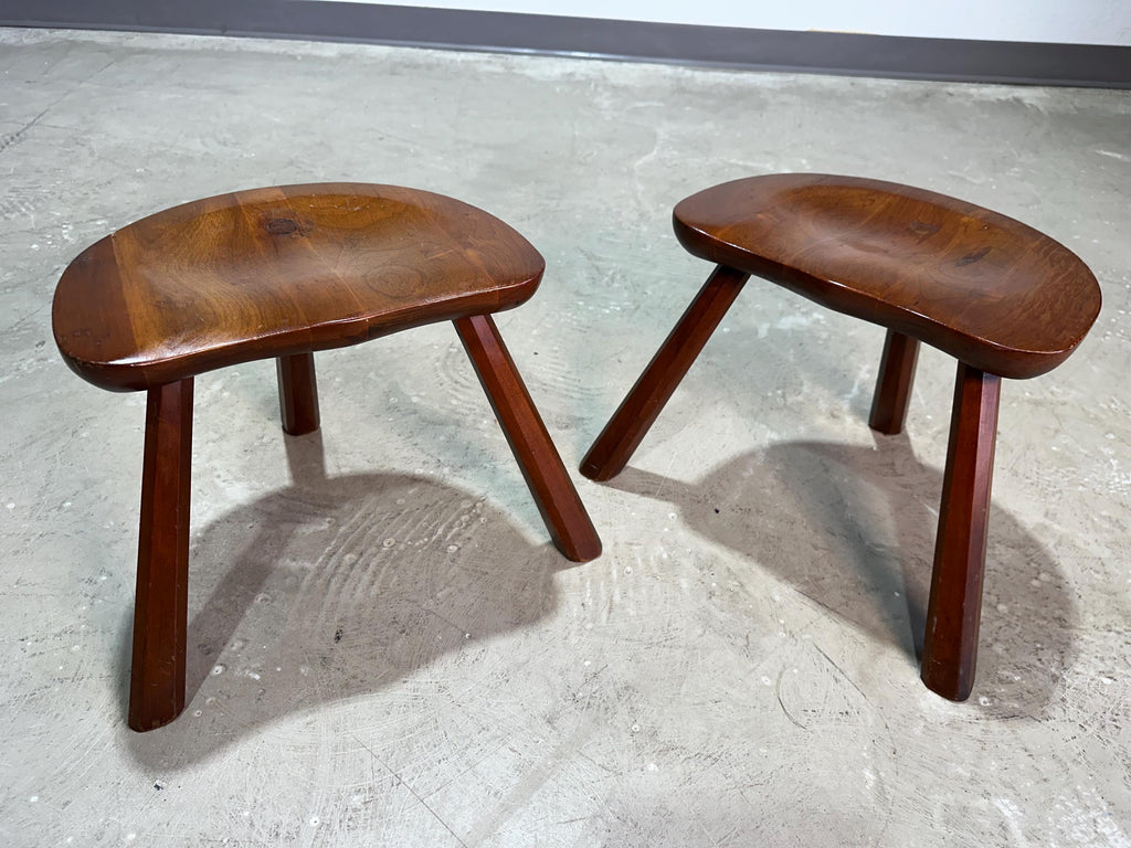 Vintage Brutalist Colonial 3 Leg Milking Stool