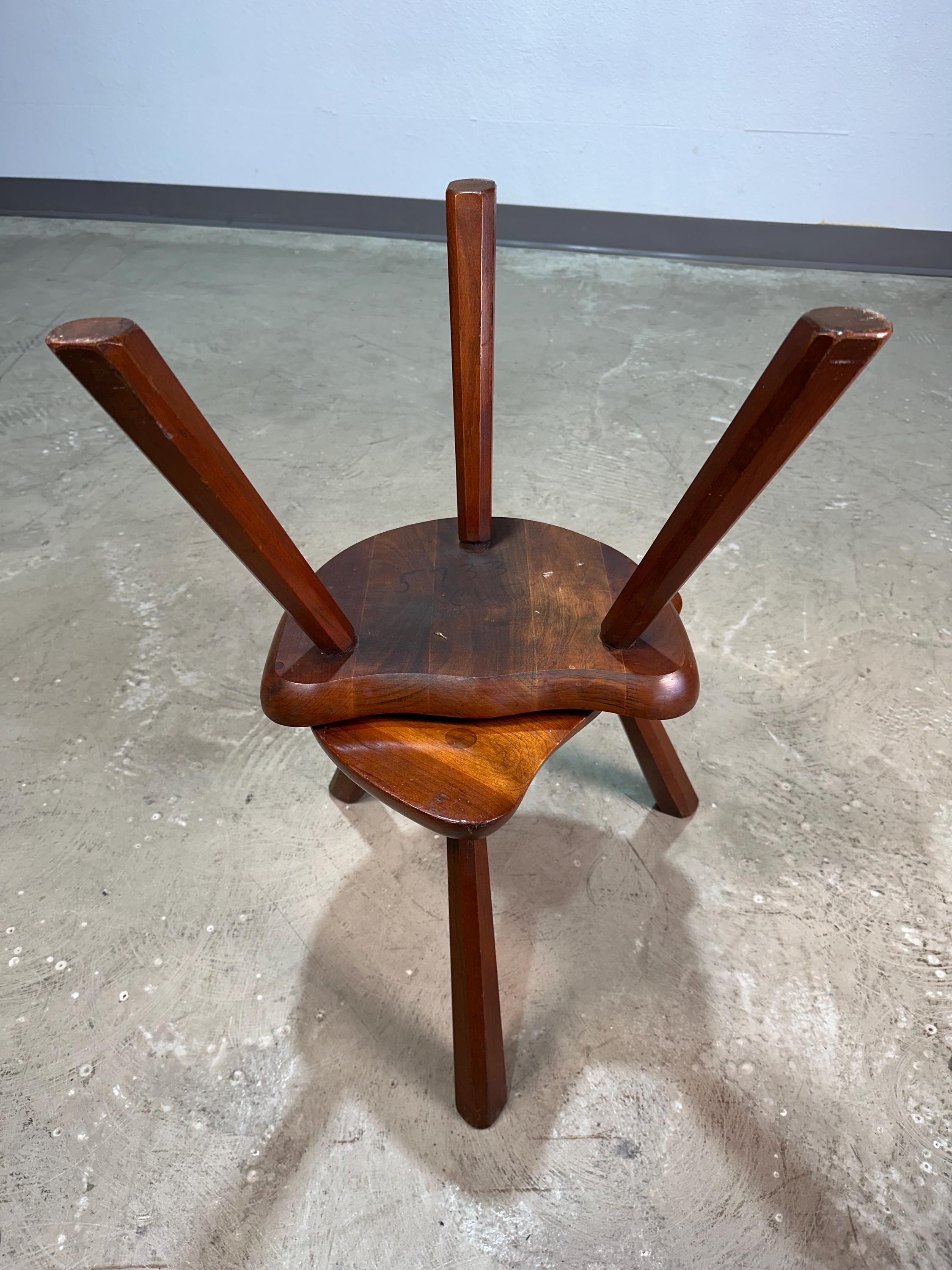 Vintage Brutalist Colonial 3 Leg Milking Stool