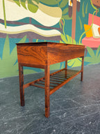 Mid Century Danish Rosewood Planter Magazine Rack Console