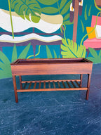Mid Century Danish Rosewood Planter Magazine Rack Console