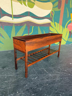 Mid Century Danish Rosewood Planter Magazine Rack Console