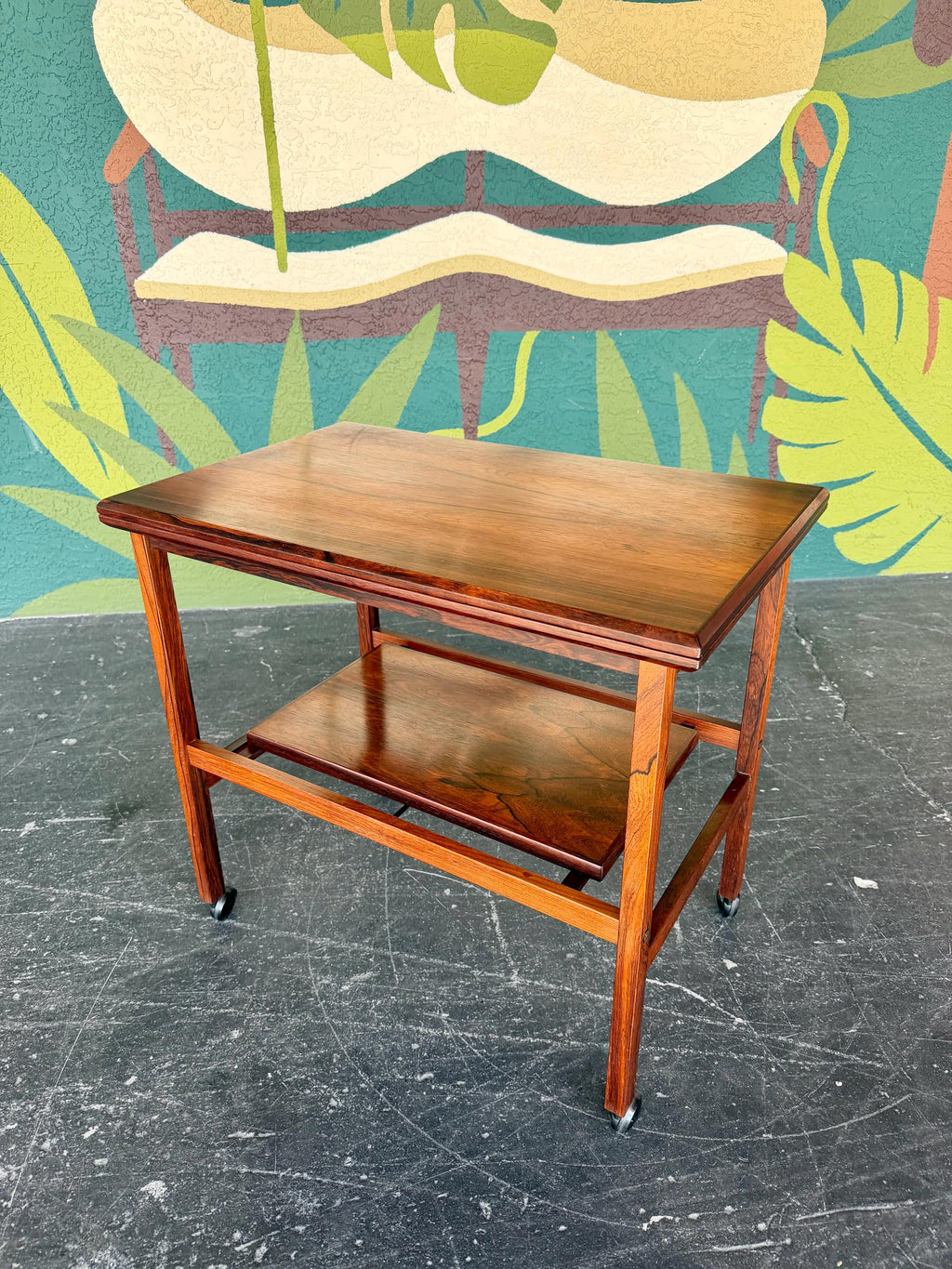 Mid Century Danish Rosewood Bar Cart, Tea Trolley