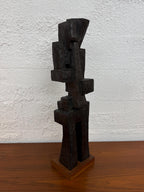 Large 1970’s Brutalist Sculpture, Horn Player Jazz Musician Abstract by Austin Productions