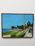 Vintage Original Oil Painting on Canvas, Landscape Road Scene attrb to Robert Dash