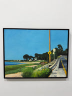 Vintage Original Oil Painting on Canvas, Landscape Road Scene attrb to Robert Dash