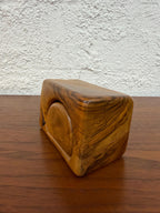 Large Vintage Hand Carved Live Edge Wood Stash Box, Wood Whittlers Tennessee. Signed