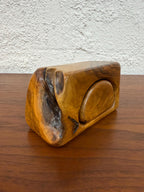 Large Vintage Hand Carved Live Edge Wood Stash Box, Wood Whittlers Tennessee. Signed