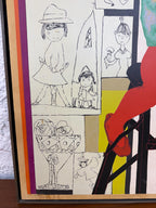 Mid Century Original Figurative Mixed Media Painting on Board, “Hollis” by Miriam Haworth 1964