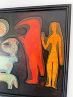 Mid Century Modern Original Painting, The Peacable Kingdom by Marcia Gaiter c.1960’s